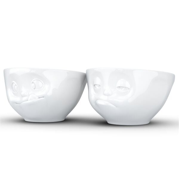 Tasty & Snoozy- beyaz orta boy ikili kase set, 200 ml