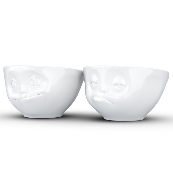 Tasty & Snoozy- beyaz orta boy ikili kase set, 200 ml