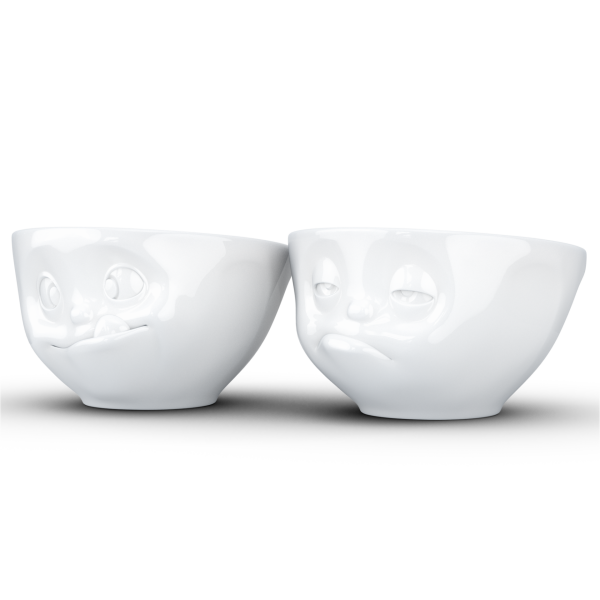 Tasty & Snoozy- beyaz orta boy ikili kase set, 200 ml