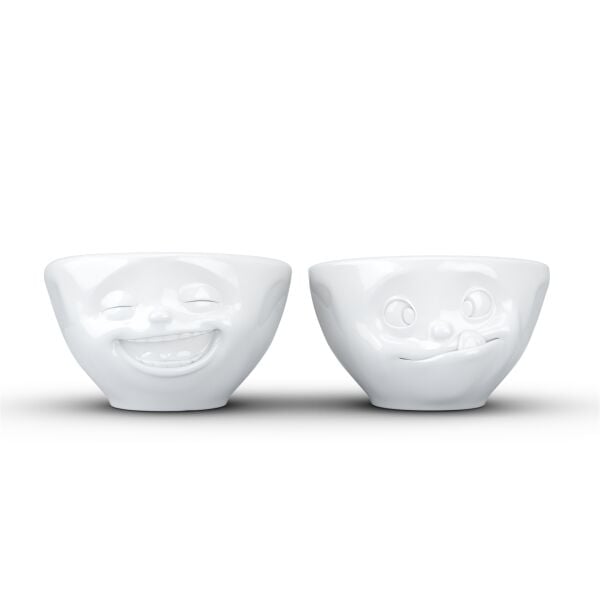 Laughing & Tasty- beyaz ikili küçük kase set, 100 ml