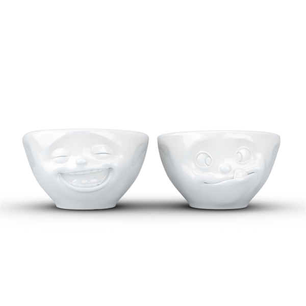Laughing & Tasty- beyaz ikili küçük kase set, 100 ml