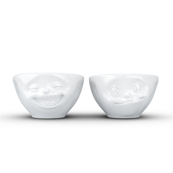 Laughing & Tasty- beyaz ikili küçük kase set, 100 ml