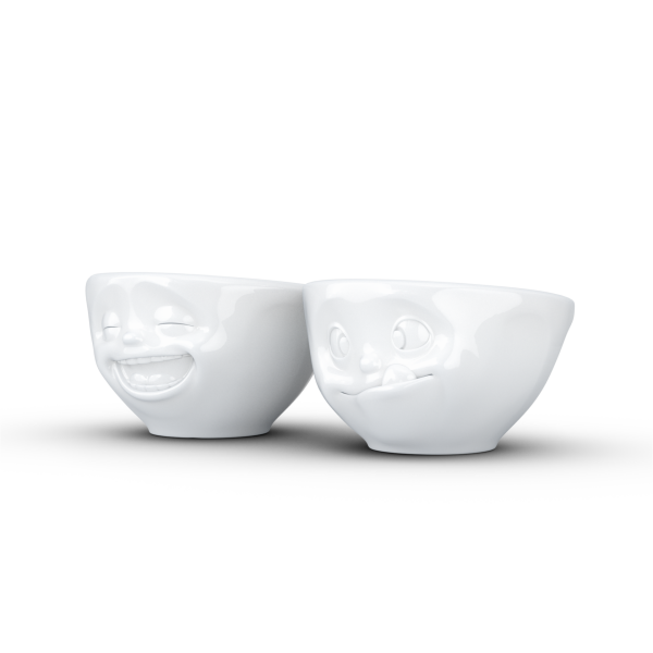 Laughing & Tasty- beyaz ikili küçük kase set, 100 ml