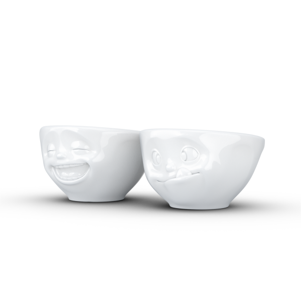 Laughing & Tasty- beyaz ikili küçük kase set, 100 ml