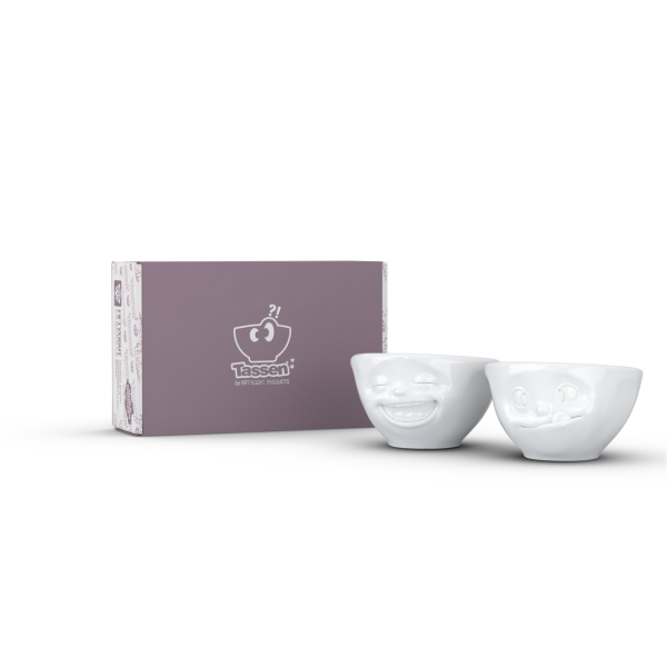 Laughing & Tasty- beyaz ikili küçük kase set, 100 ml