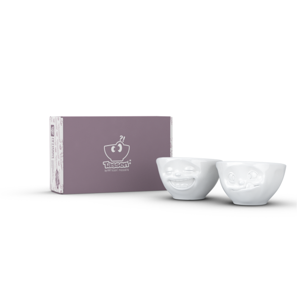 Laughing & Tasty- beyaz ikili küçük kase set, 100 ml