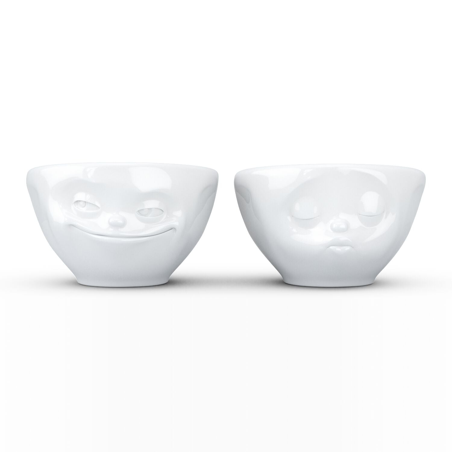 Grinning & Kissing- beyaz ikili küçük kase set, 100 ml