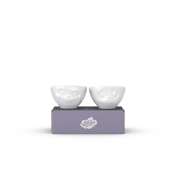 Grinning & Kissing- beyaz ikili küçük kase set, 100 ml