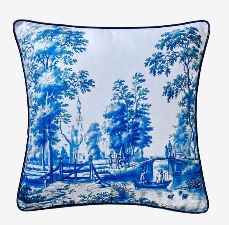 Mavi Kadife Dekoratif Yastık 43X43 Cm Romance Collection by Chiara Alessi