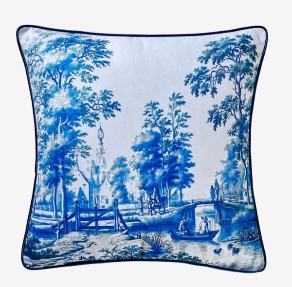 Mavi Kadife Dekoratif Yastık 43X43 Cm Romance Collection by Chiara Alessi