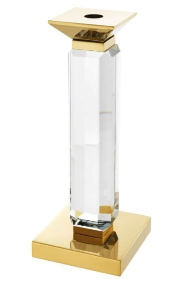 Candle Holder Livia gold finish clear set of 3