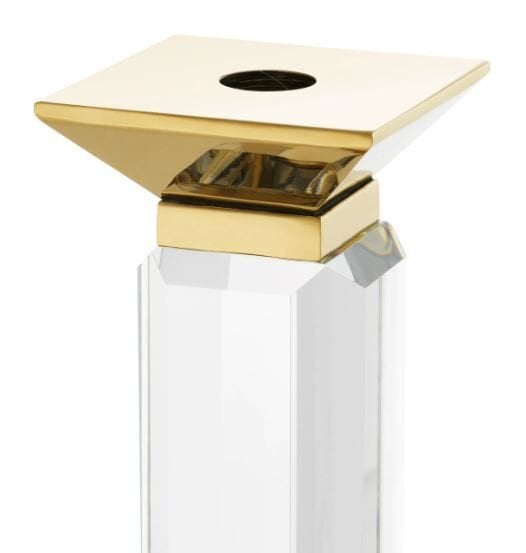 Candle Holder Livia gold finish clear set of 3