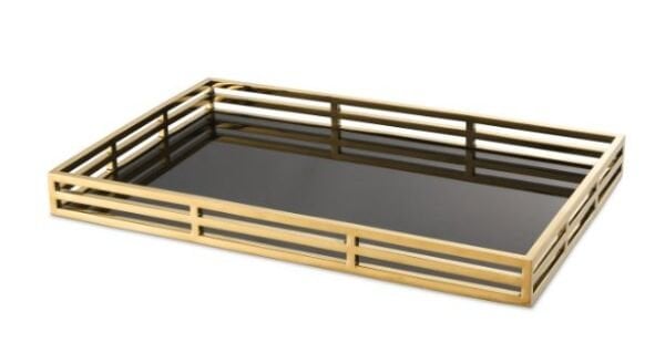 Tray Giacomo gold finish rectangular
