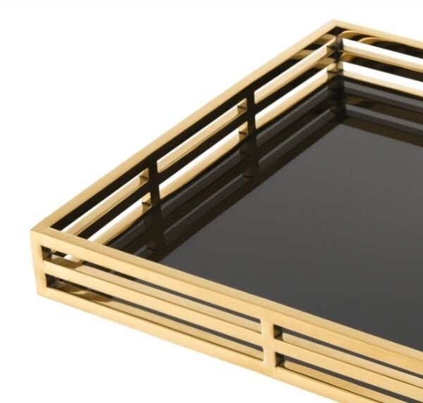 Tray Giacomo gold finish rectangular