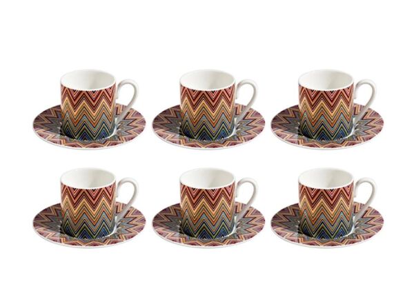 Missoni Zig Zag Jarris 156 , 6 Kişilik Türk Kahvesi Fincan ve Tabağı