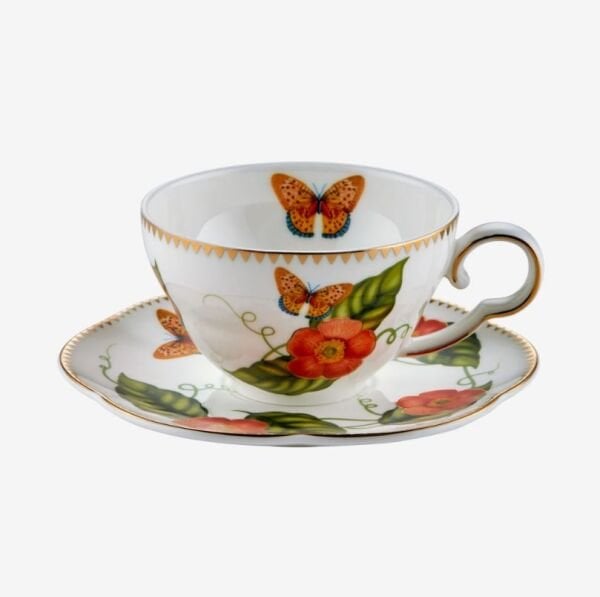 Laura Turuncu 2'li Türk Kahve Fincan Seti