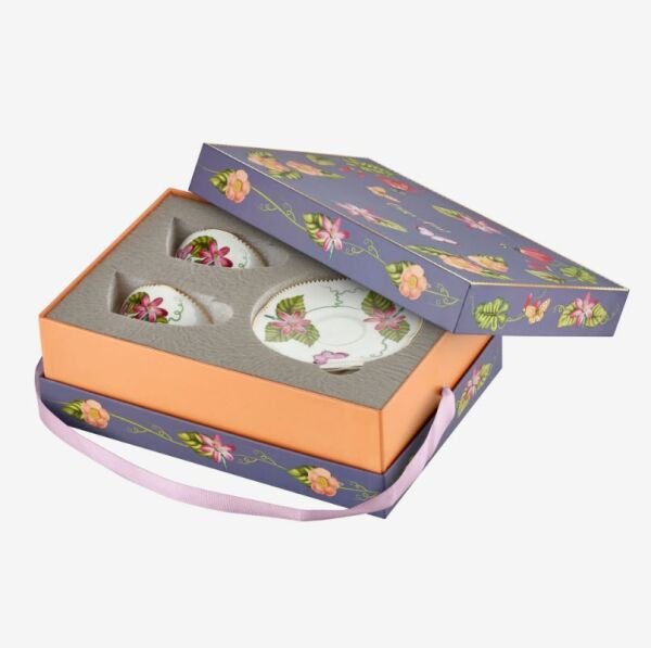 Laura Pembe 2'li Türk Kahve Fincan Seti