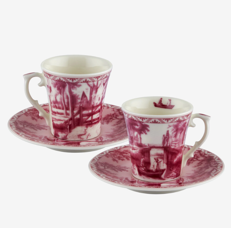 Romance Kırmızı Porselen Kahve Fincan Seti 120 Ml