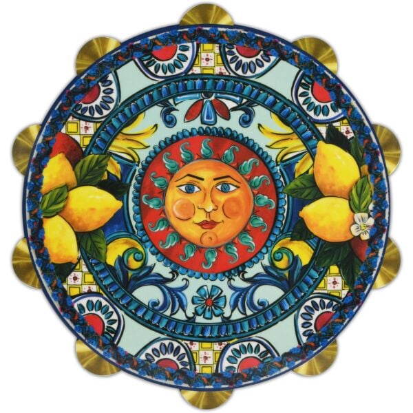 Tamburello Güneş Kesme Tahtası Büyük 30 Cm Ø - Mavi