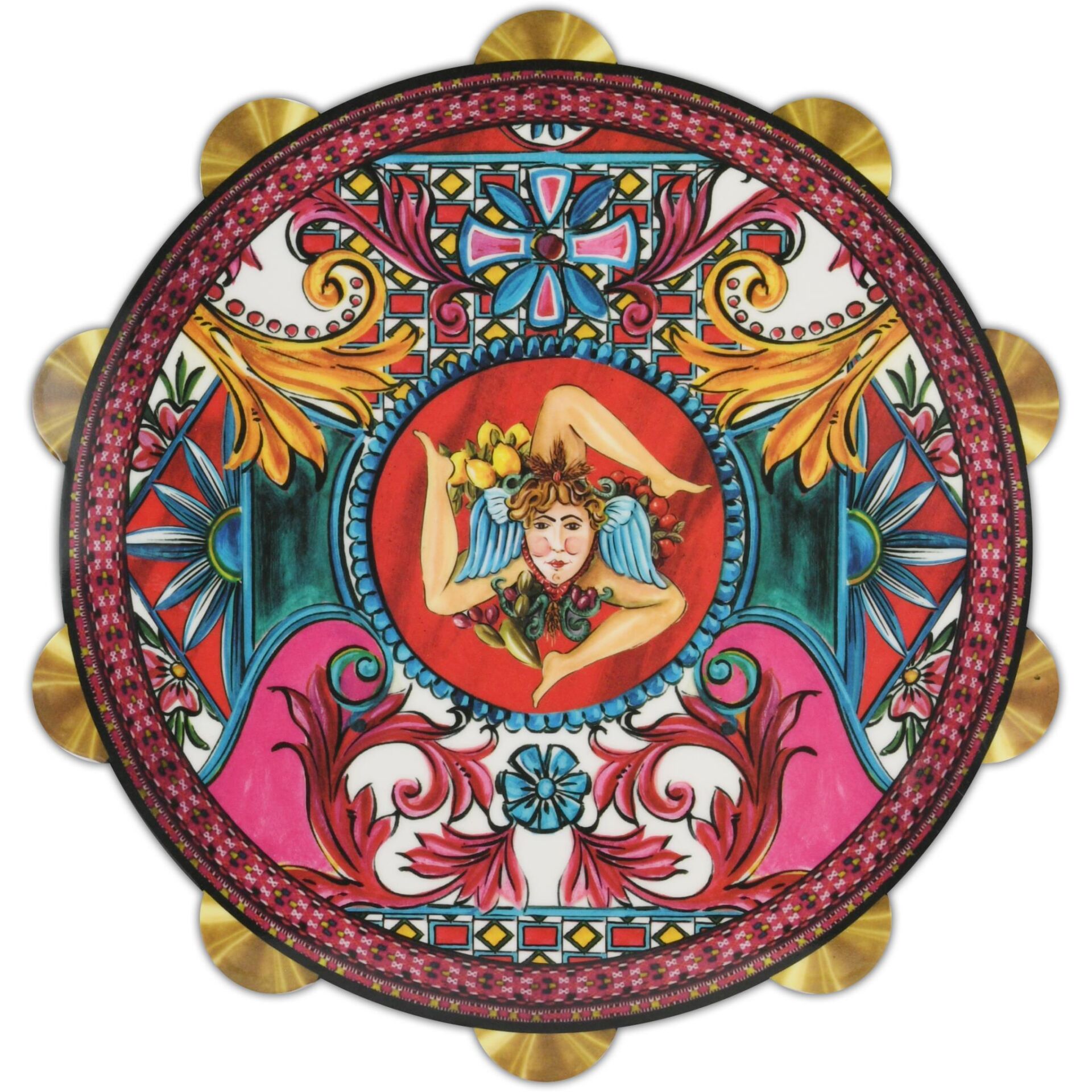 Tamburello Sıcılıy Kesme Tahtası Büyük 30 Cm Ø- Fuşya