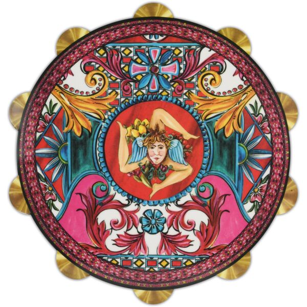 Tamburello Sıcılıy Kesme Tahtası Büyük 30 Cm Ø- Fuşya