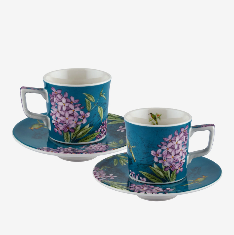 Mavi Porselen Kahve Fincan Seti 120 Ml