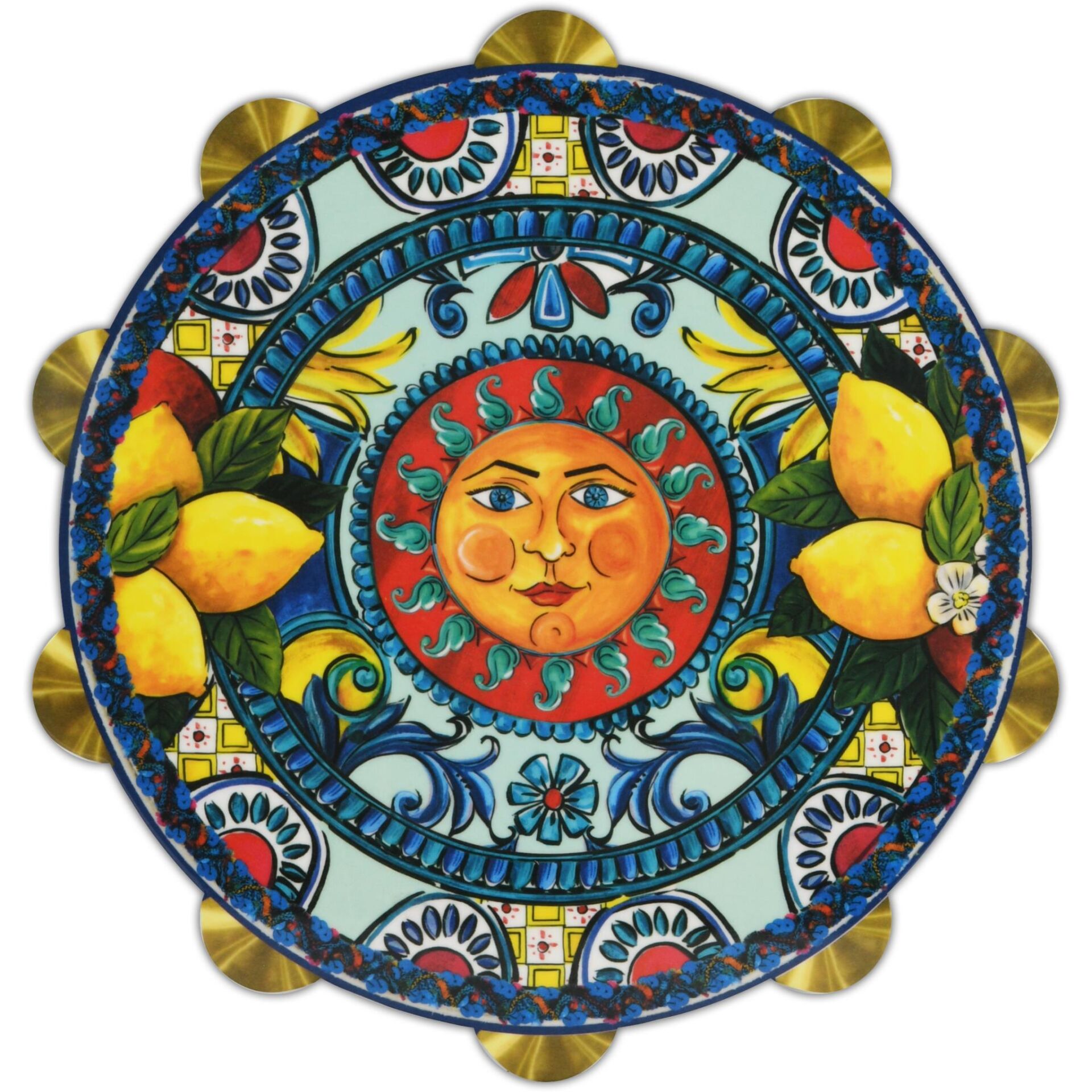 Tamburello Güneş Kesme Tahtası Küçük 17,5 Cm - Mavi