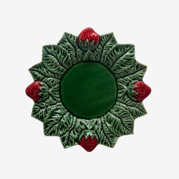 Yeşil Seramik Yemek Tabağı 26 Cm Strawberries