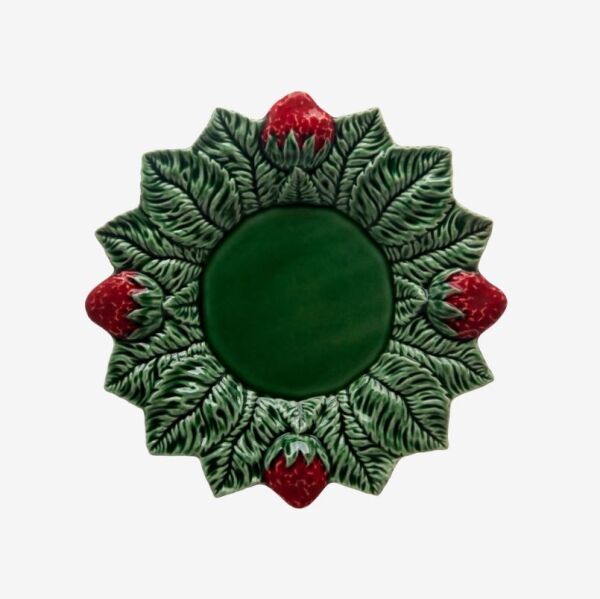 Yeşil Seramik Yemek Tabağı 26 Cm Strawberries
