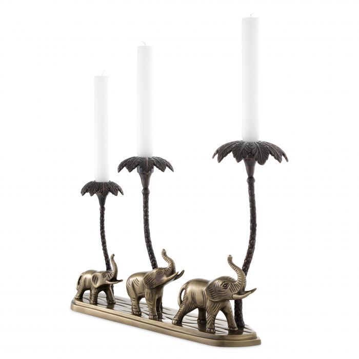 CANDLE HOLDER TRİO ANTİQUE BRASS