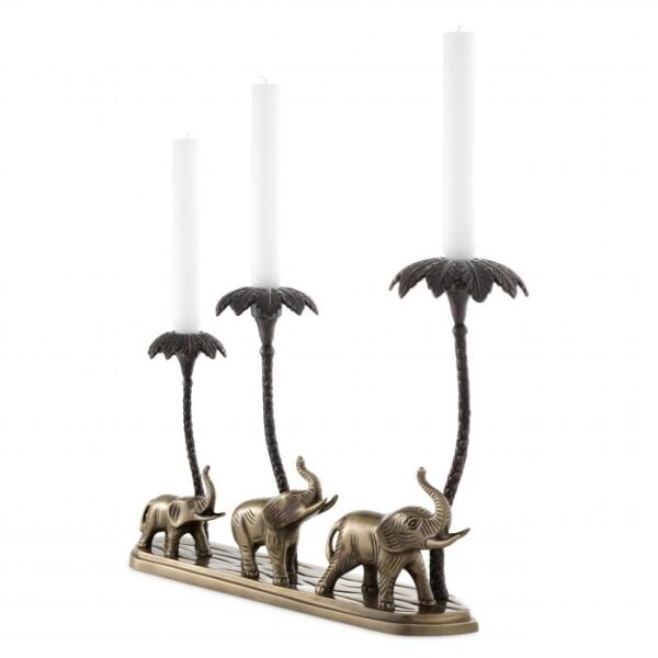CANDLE HOLDER TRİO ANTİQUE BRASS