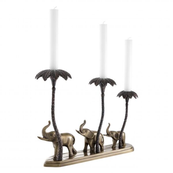 CANDLE HOLDER TRİO ANTİQUE BRASS