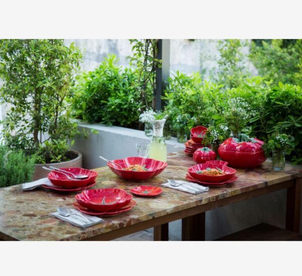 Kırmızı Seramik Saklama Kabı 16 Cm Tomato