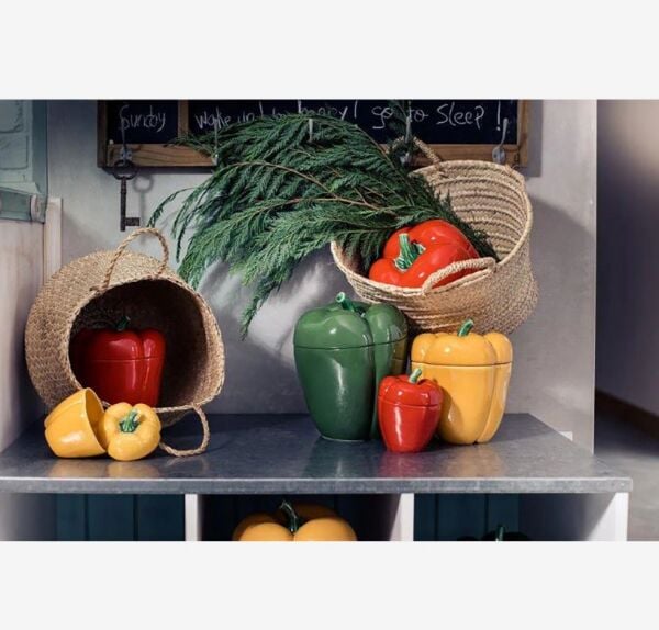 Kırmızı Seramik Saklama Kabı 22 Cm Pepper