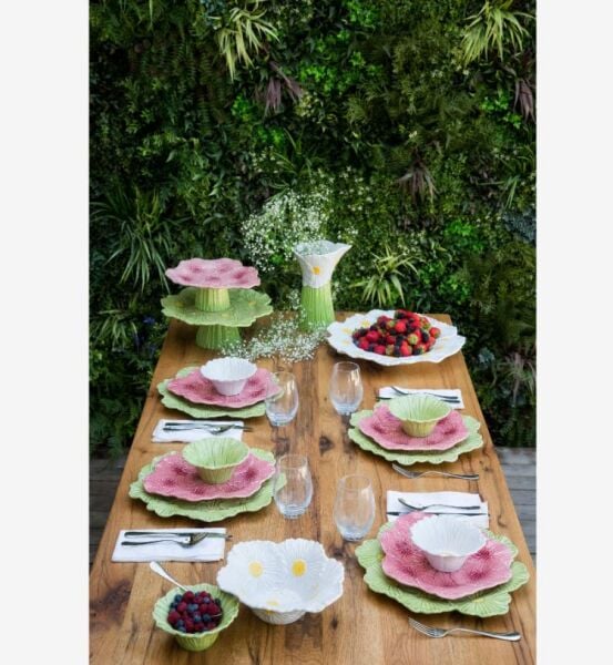 Yeşil Seramik Servis Tabağı 37 Cm Maria Flor