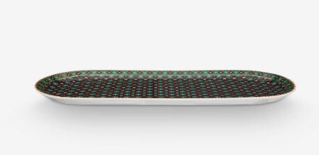 Yeşil Porselen Servis Tabağı 33 Cm