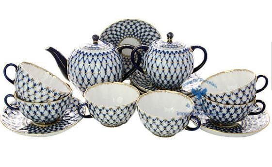 Çay Seti Tulip Cobalt Net