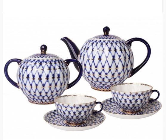 Çay Seti Tulip Cobalt Net