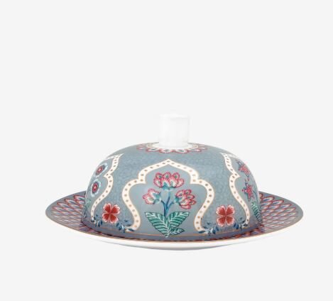 Mavi Porselen Tereyağlık 17 Cm Flower Festival Collection by Pip Studio