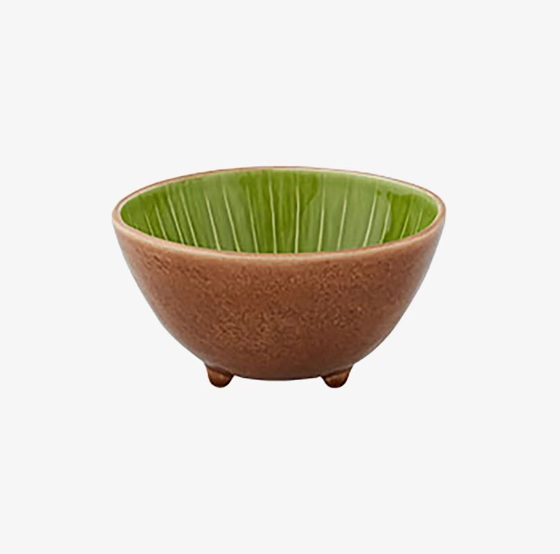 Yeşil Seramik Servis Kasesi 14 Cm Tropical Fruits