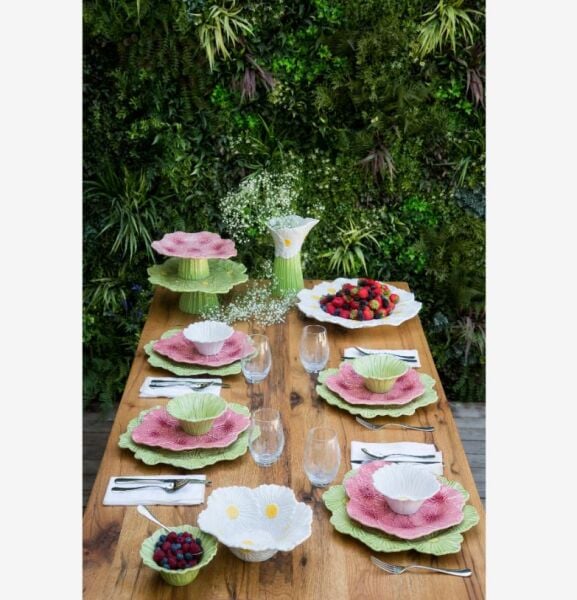 Pembe Seramik Yemek Tabağı 28 Cm Maria Flor