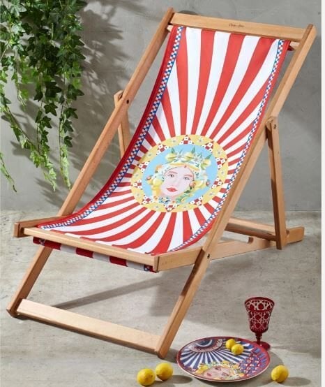 Kırmızı Ahşap Şezlong 130 cm