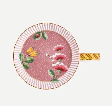 Pembe Porselen Süzgeçli Kupa 350 ml