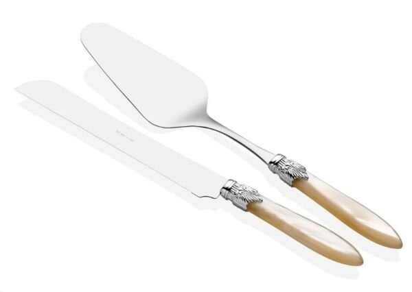 LAURA CHROME KEMİK PASTA SERVİS SETİ