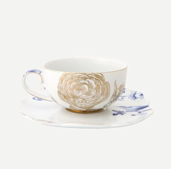 Mavi Beyaz Porselen Çay Fincanı 225 ml