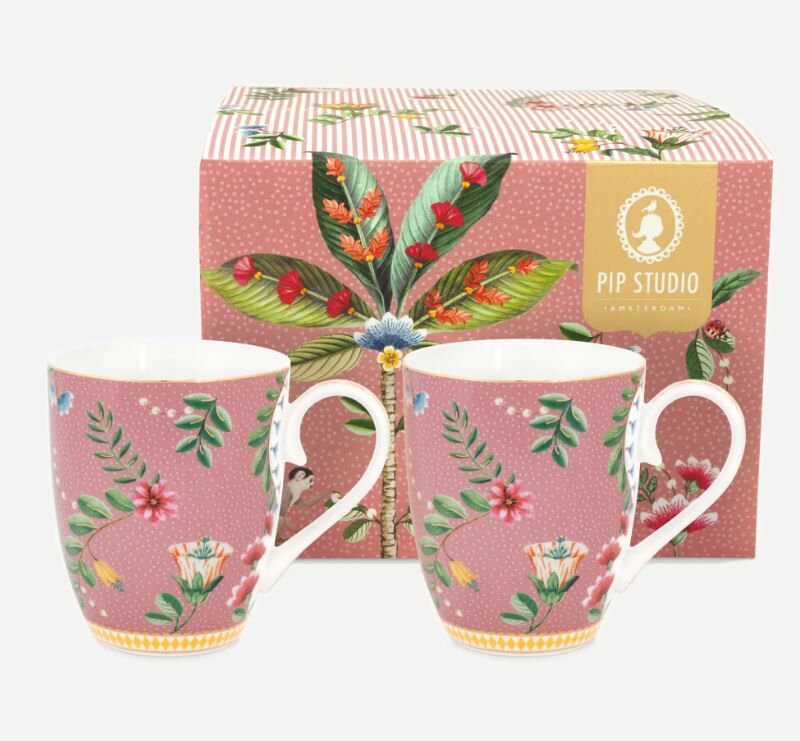 Pembe Porselen Kupa Seti 350 Ml La Majorelle