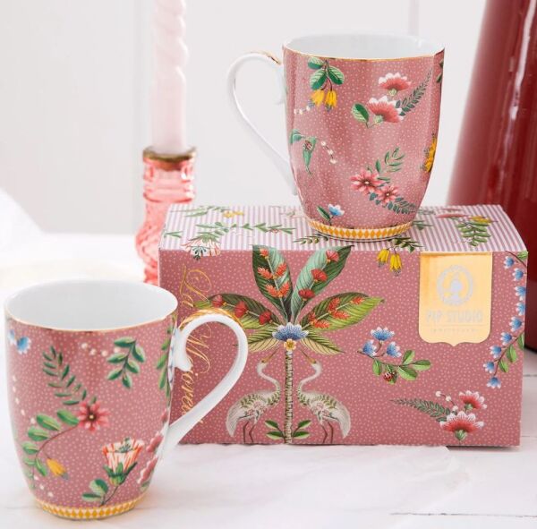 Pembe Porselen Kupa Seti 350 Ml La Majorelle