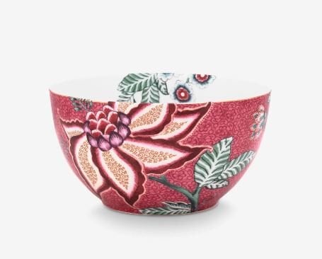 Kırmızı Porselen Kase 15 Cm Flower Festival