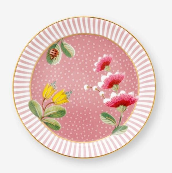 Pembe Porselen Çay Tabağı 9 Cm La Majorelle