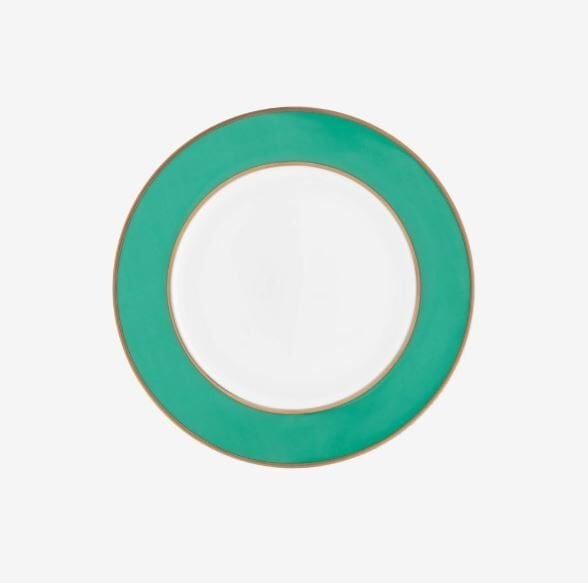 Yeşil Porselen Pasta Tabağı 17 cm